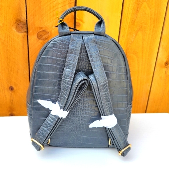 New Bebe Rena Croco Small Backpack Grey - Picture 14 of 15